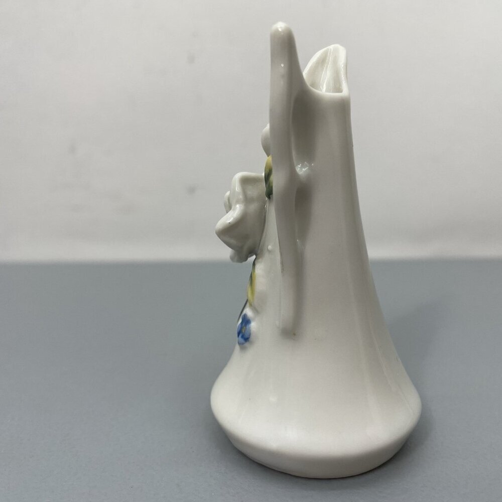 Mini Miniature Vase Pitcher Shoes Porcelain White Floral Flower Made in Japan - Picture 3 of 16